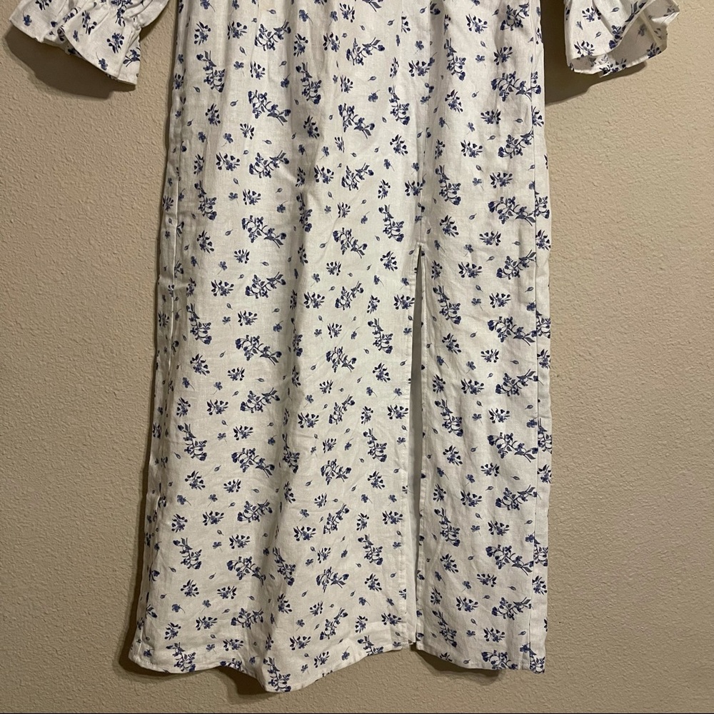House of Harlow Linen Blend Floral Midi Dress S - Picture 11 of 13